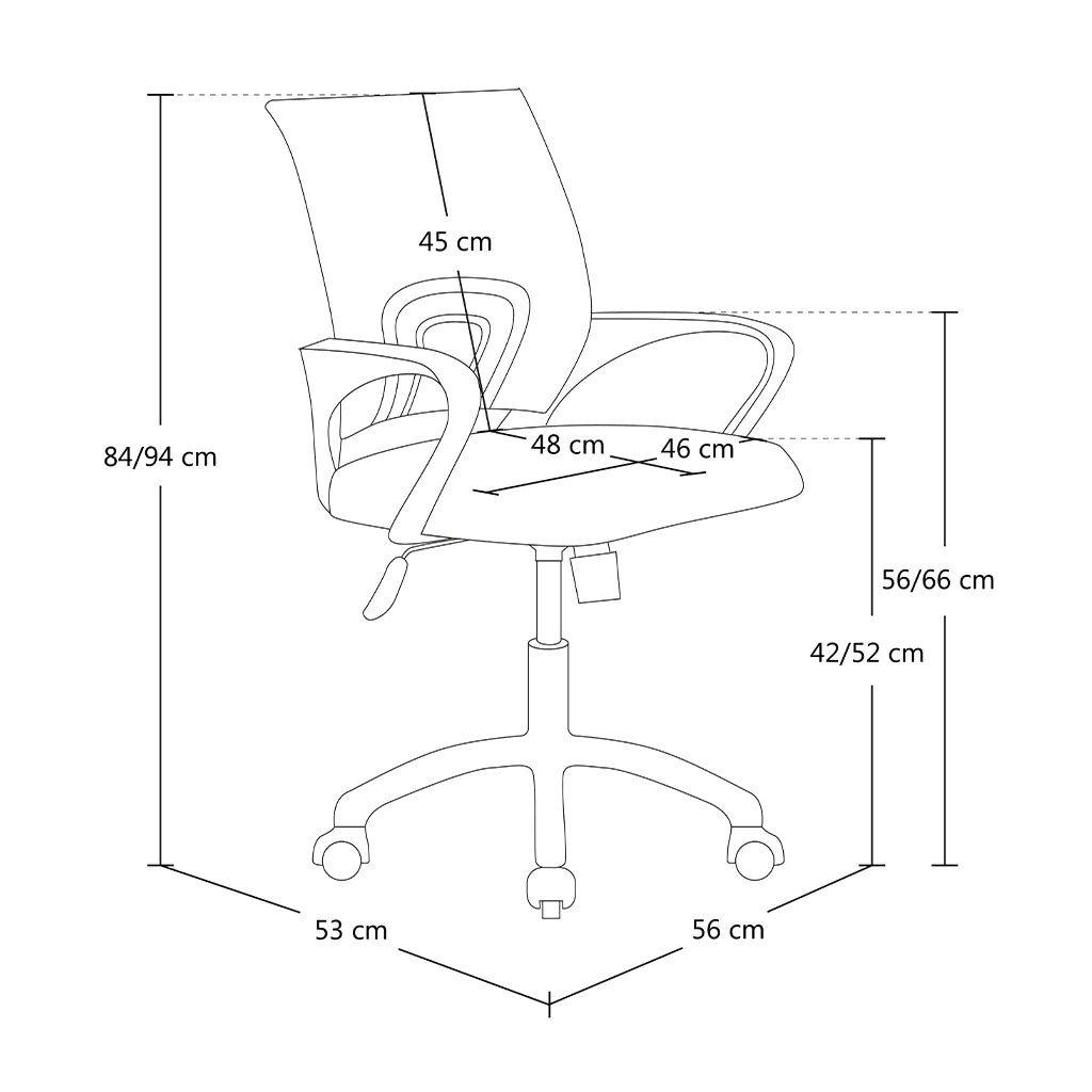 Sedia da ufficio ergonomica girevole bianca - Happy - SU08HAPP