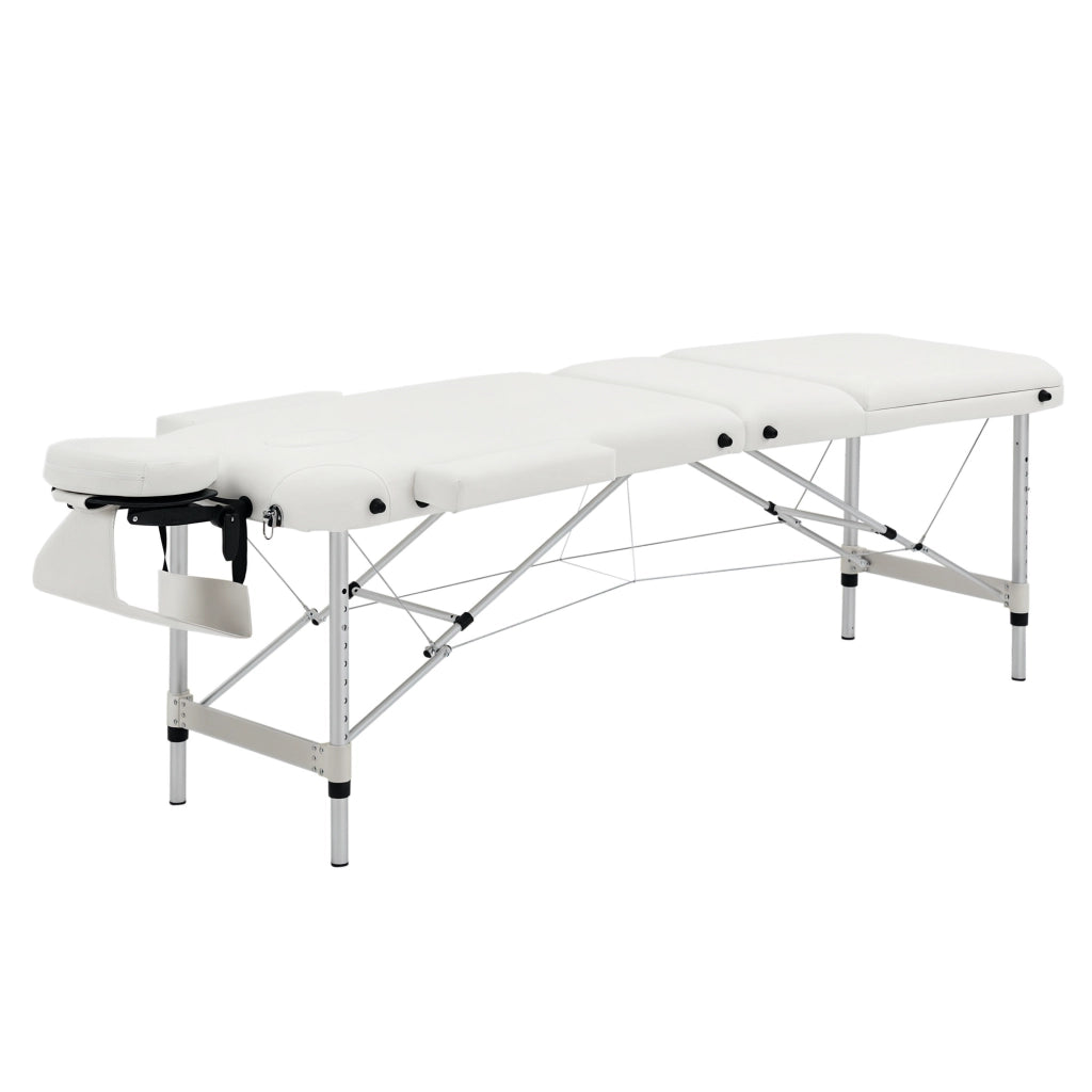 Letto Massaggio Portatile 3 Zone Regolabile in Altezza ¨C Minimal ¨C Bianco
