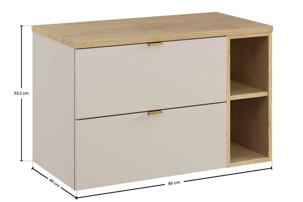 Set mobili bagno 80 cm con piano Dalia Cashmere 80 cm