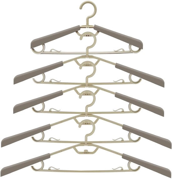 Hangers per abbigliamento adattabili - multifunzionali - set da 5 - ABS