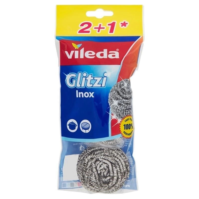 VILEDA PAGLIETTA A SPIRALE GLITZI INOX 2 + 1 OMAGGIO