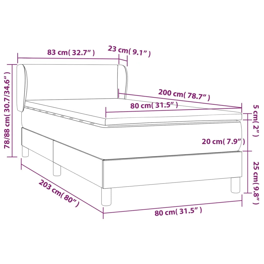 Giroletto a Molle con Materasso-Struttura Letto Blu 80x200 cm inTessuto 561224