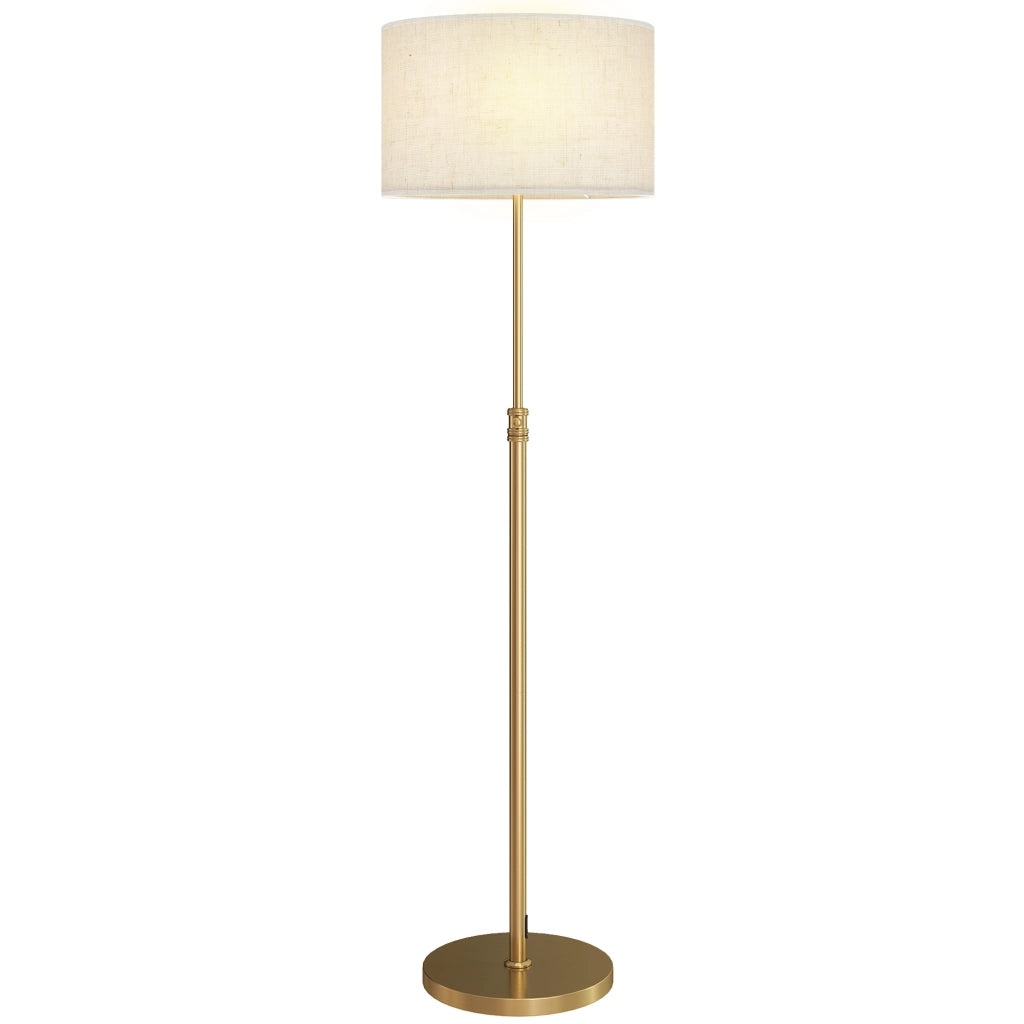 Lampada da terra ¨C Minimal ¨C dorato, lino, 133-168 cm