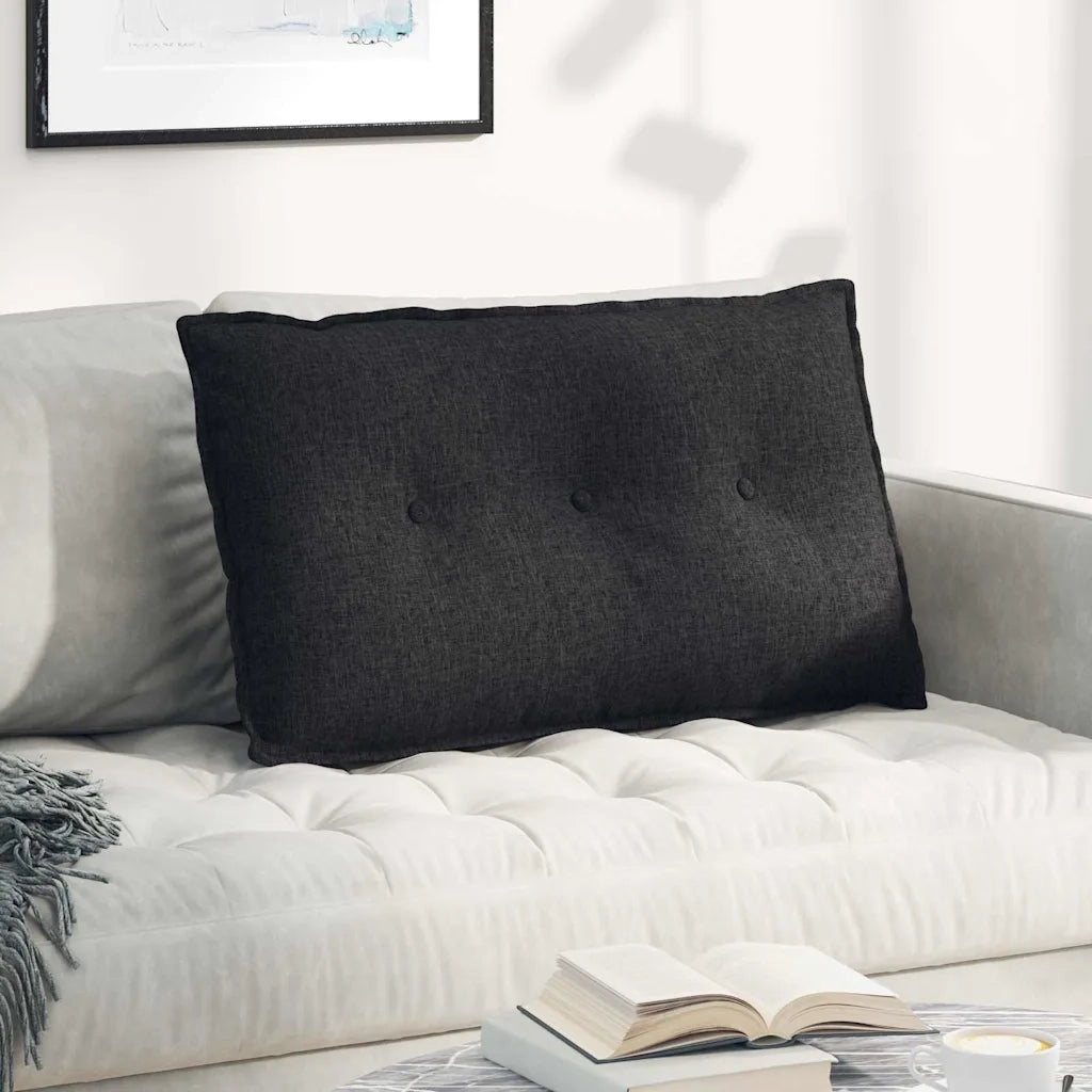 Cuscino per Schiena Nero 80 x 19 x 50 cm Tessuto 42014703