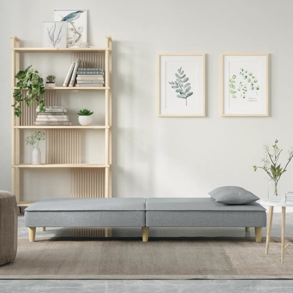 Divano letto | Sof¨¤ letto | Letto singolo Grigio Chiaro in Tessuto