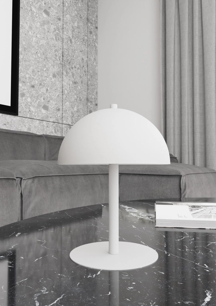 Lampada da tavolo minimal bianca metallo 2xG9 Emibig Mogu