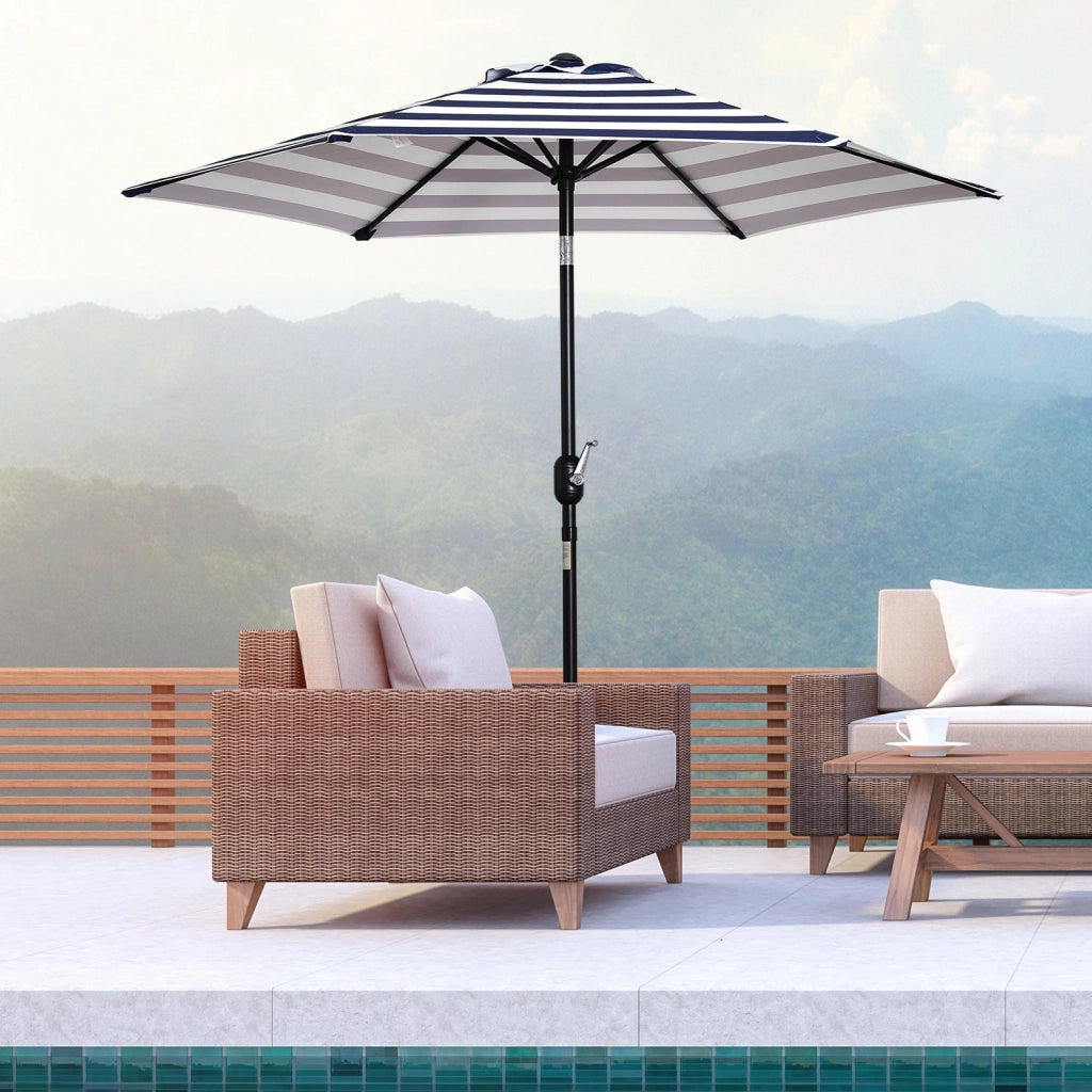 Ombrellone da Giardino ¨C Minimal ¨C 230x216 cm Blu e Bianco