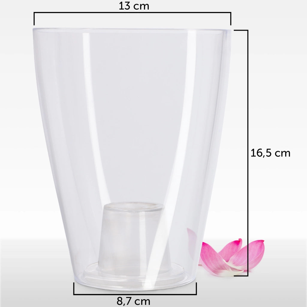 Coprivaso KADAX per orchidee, in plastica, trasparente, 13 cm