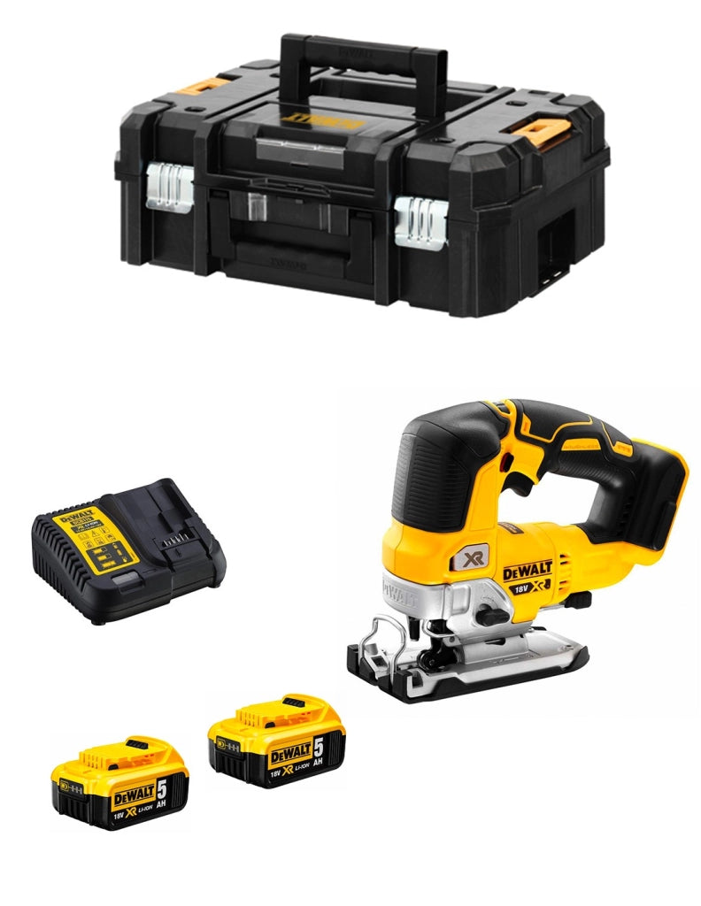 Seghetto Alternativo DeWALT DCS334P2T (2 x 5,0 Ah + DCB115 + TSTAK II)