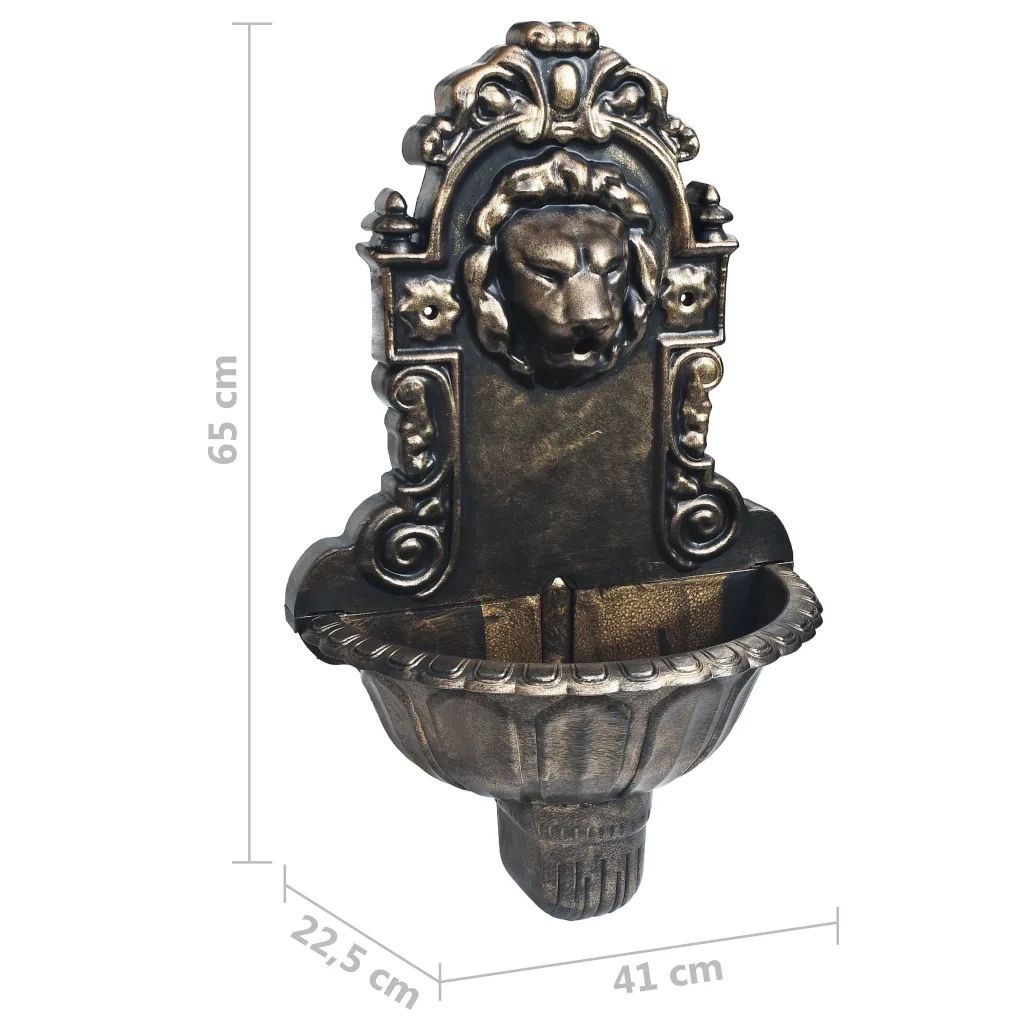 Fontana a Muro Design a Testa di Leone Bronzo CFW8748404