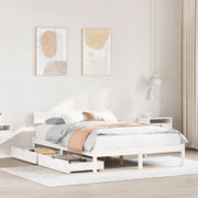 Letto senza Materasso-Struttura Letto Bianco 140x190 cm Legno Massello di Pino 619475