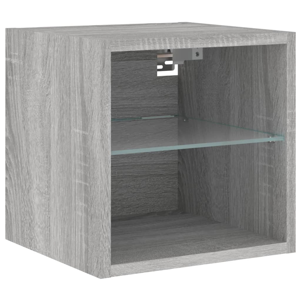 Mobile TV multimediale mensola TV credenza mobile TV parete attrezzata per sala da pranzo soggiorno camera da letto con luci LED Sonoma 30 x 28,5 x 30 cm grigio 02_0028043