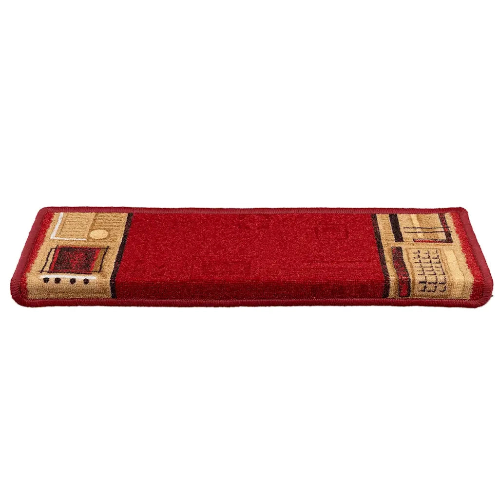 Tappetini Autoadesivi per Scale 15 pz | Gradini per Scale 65x21x4 cm Rossi