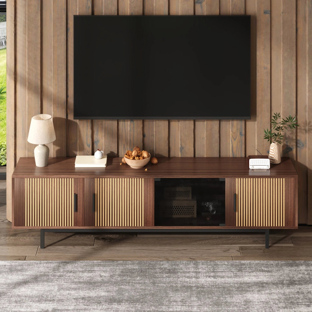 TV-Schrank Nero e Noce; in MDF e truciolare; lunghezza 200 cm