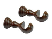 SUPPORTO APERTO Ø MM.35 IN LEGNO NOCE PER SCORRITENDA- - cm.18 - 2 pezzi