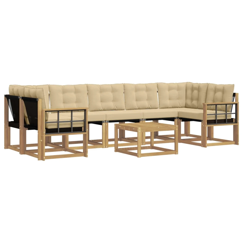 Set di divani da esterno 8 pz Bianco e Beige 3389315