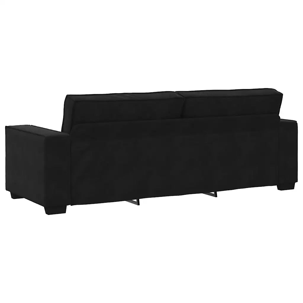 Divano a 3 Posti-Sofa 3 Posti Nero 180 cm in Velluto 686016