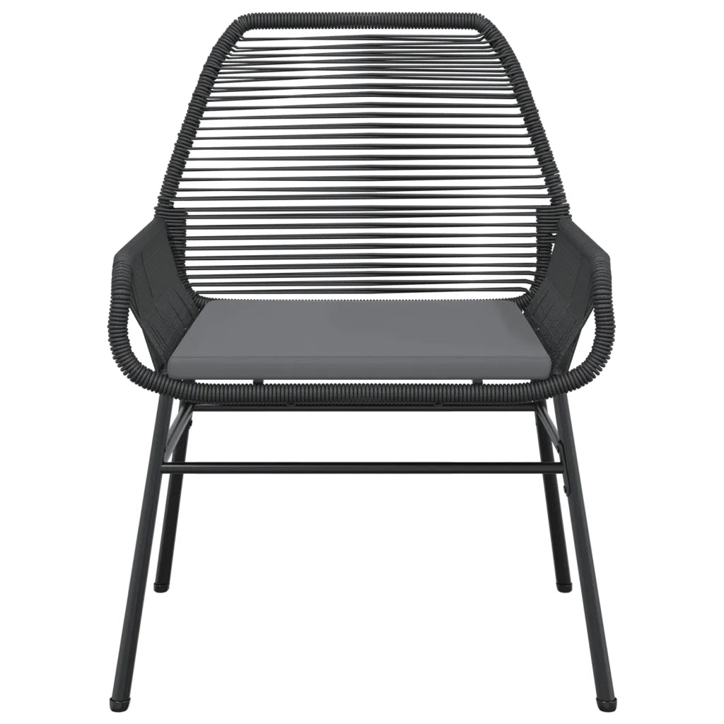 Sedie da Giardino con Cuscini 2 pz Nere in Polyrattan 369095