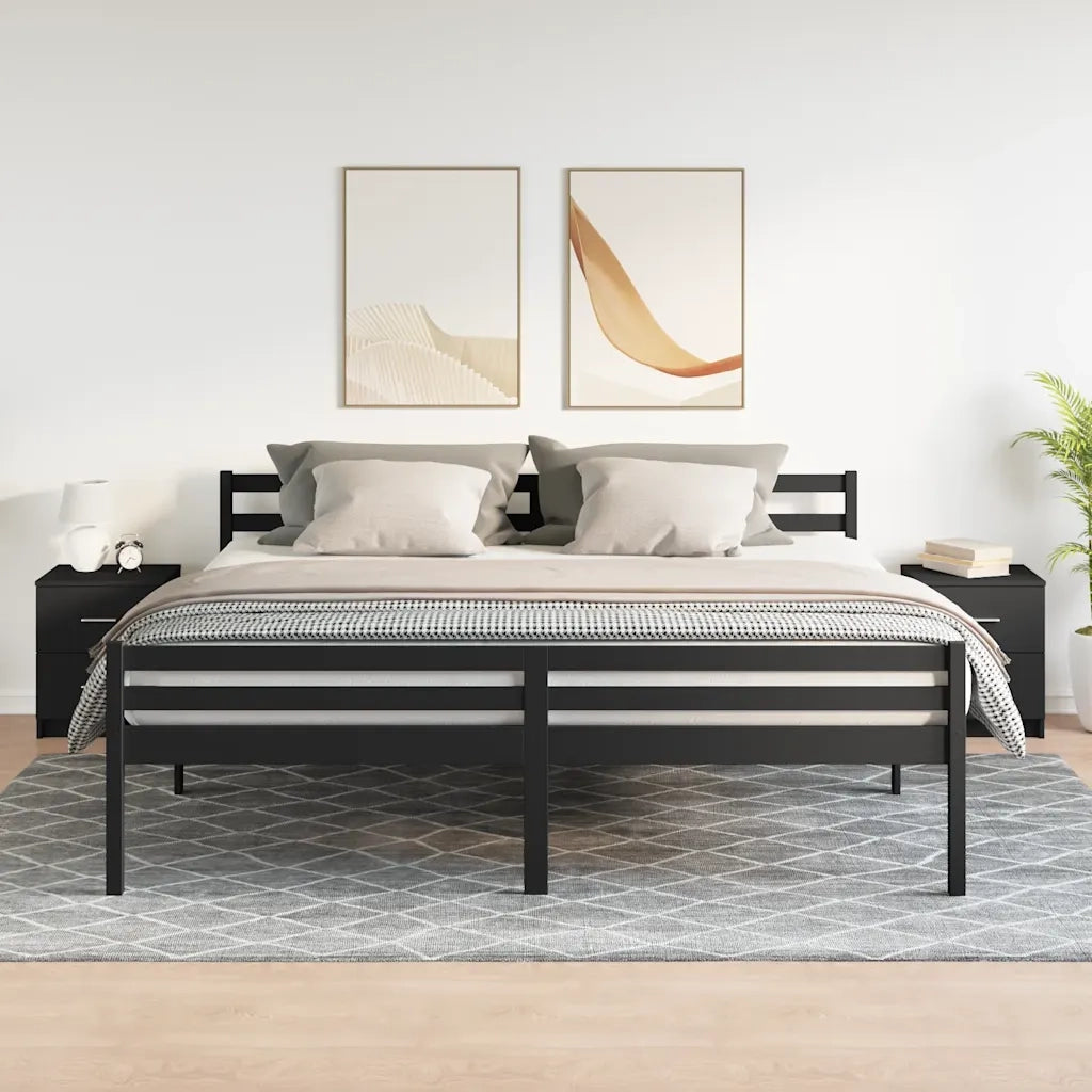Comodini 2 pz con 2 Cassetti-Set di 2 Tavolino da notte Neri 40x36x50 cm