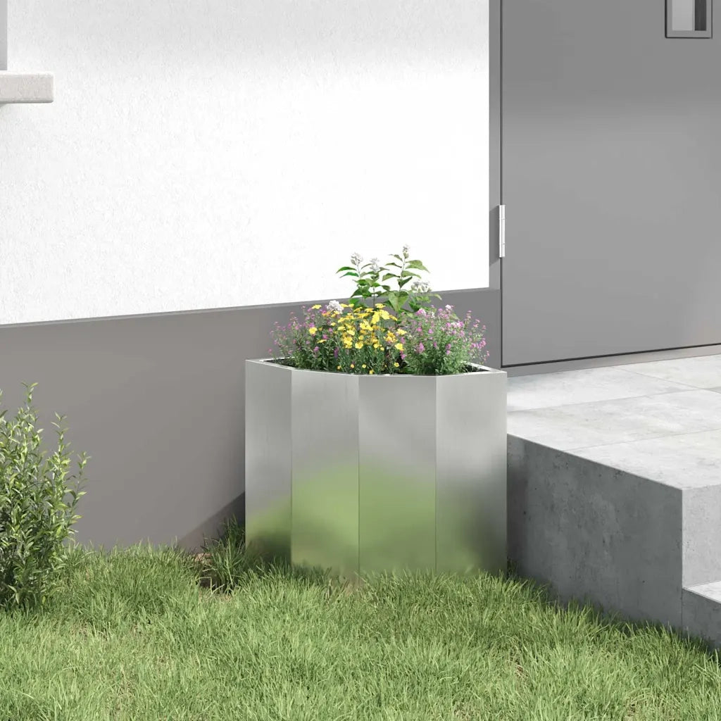 Vaso d'angolo Argento 30 x 30 x 35 cm Acciaio zincato 883659