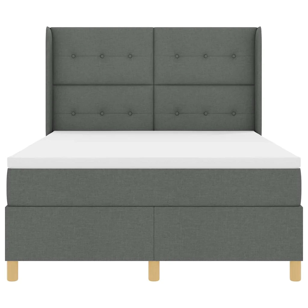 Letto a molle con strisce LED Grigio 160 x 200 cm Tessuto 3343701