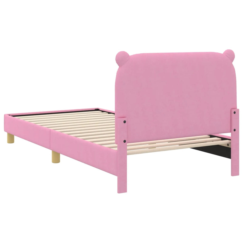 Struttura letto bambini con testata-Giroletto per bambini Rosa 80 x 200 cm Tessuto 366900