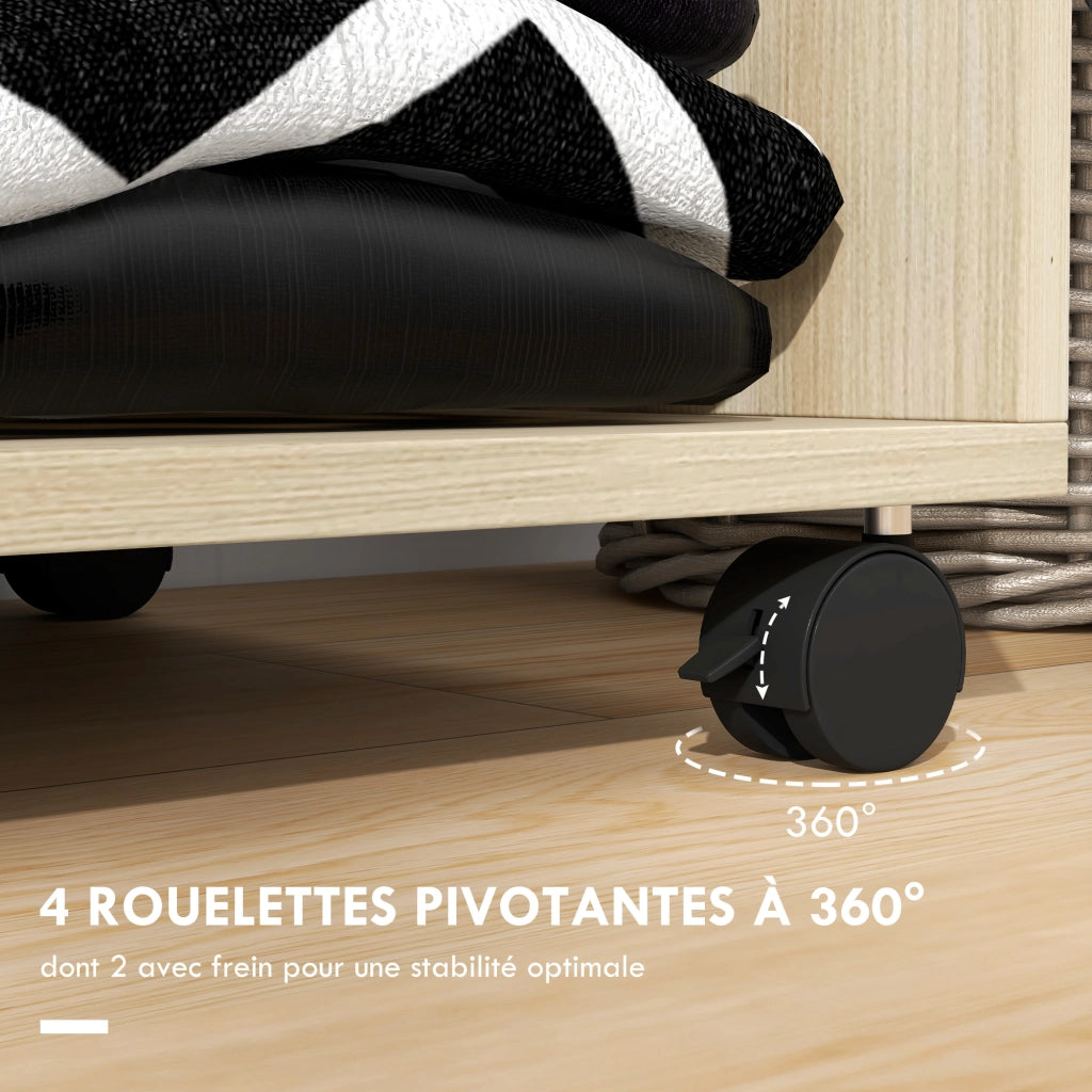 Armadio con ante scorrevoli e ripiani ¨C Minimal ¨C legno naturale 60x40x128 cm