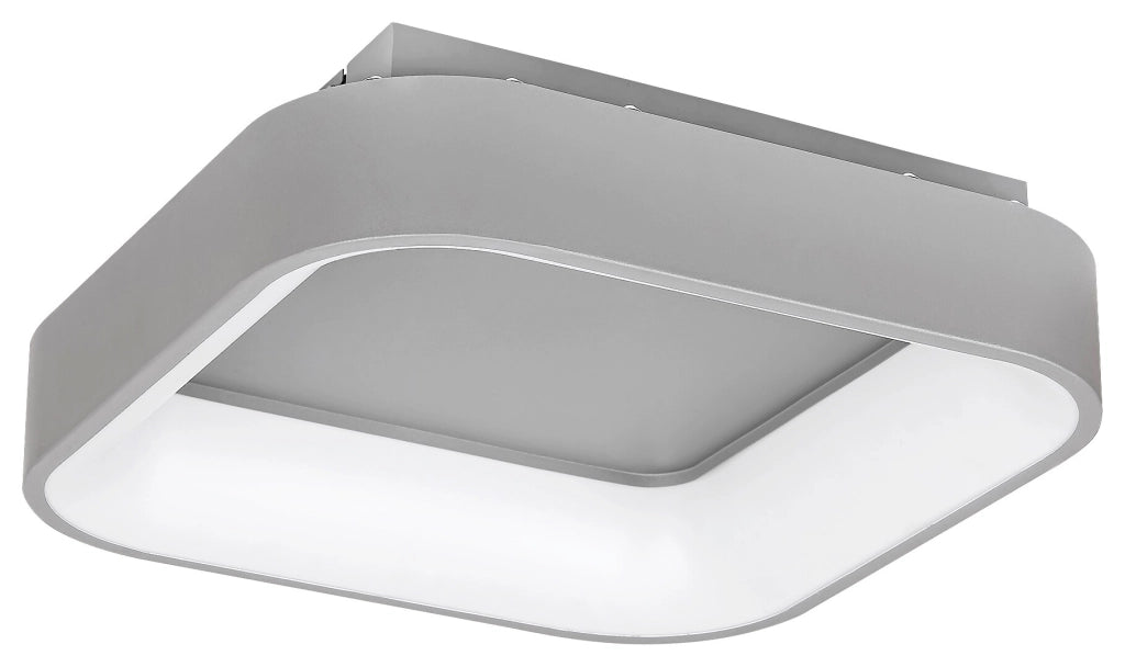 Plafoniera LED quadrata con telecomando 45cm 28W grigia