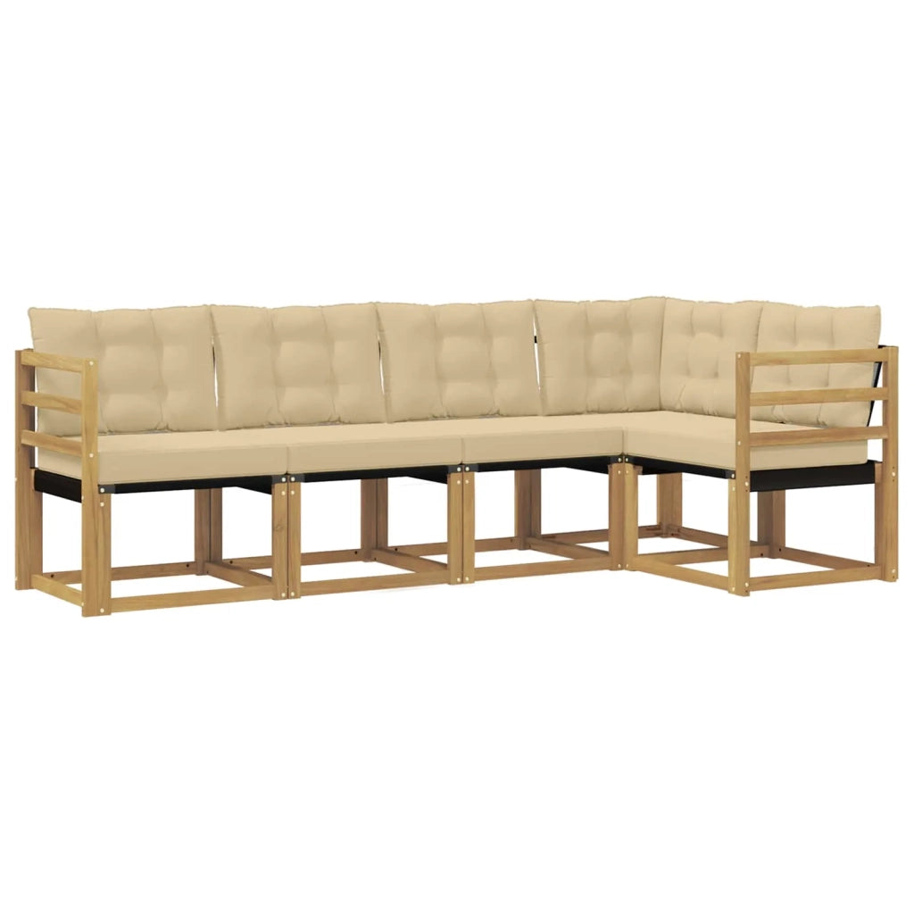 Set di divani da esterno 5 pz Bianco e Beige 3389467