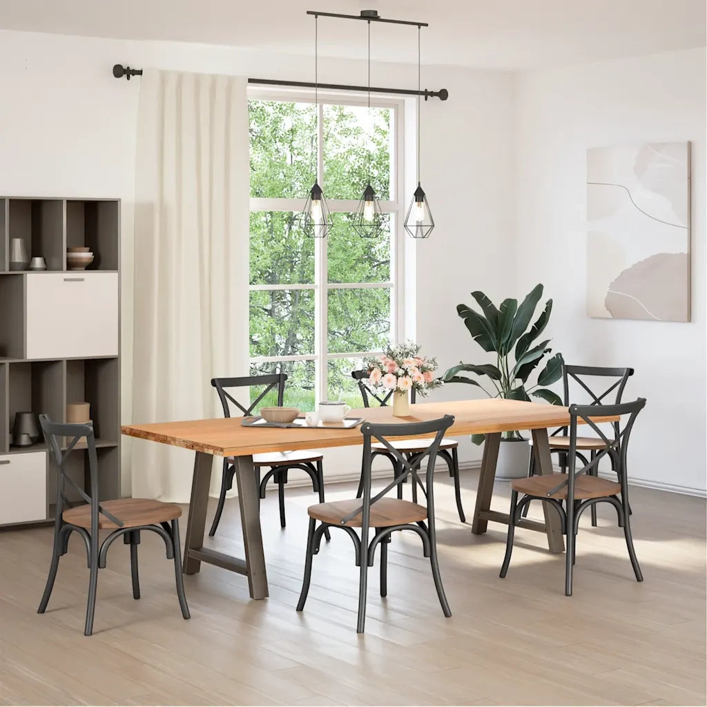 Gambe per tavolo da pranzo a forma di A 2 pz 80x(72-73) cm in acciaio 4012859