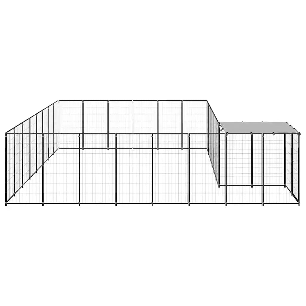 Gabbia per Cani Nera 15,73 m² in Acciaio 3082227