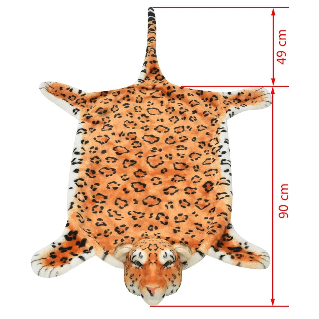 Tappeto di Peluche a Forma di Leopardo 139 cm Marrone 80170