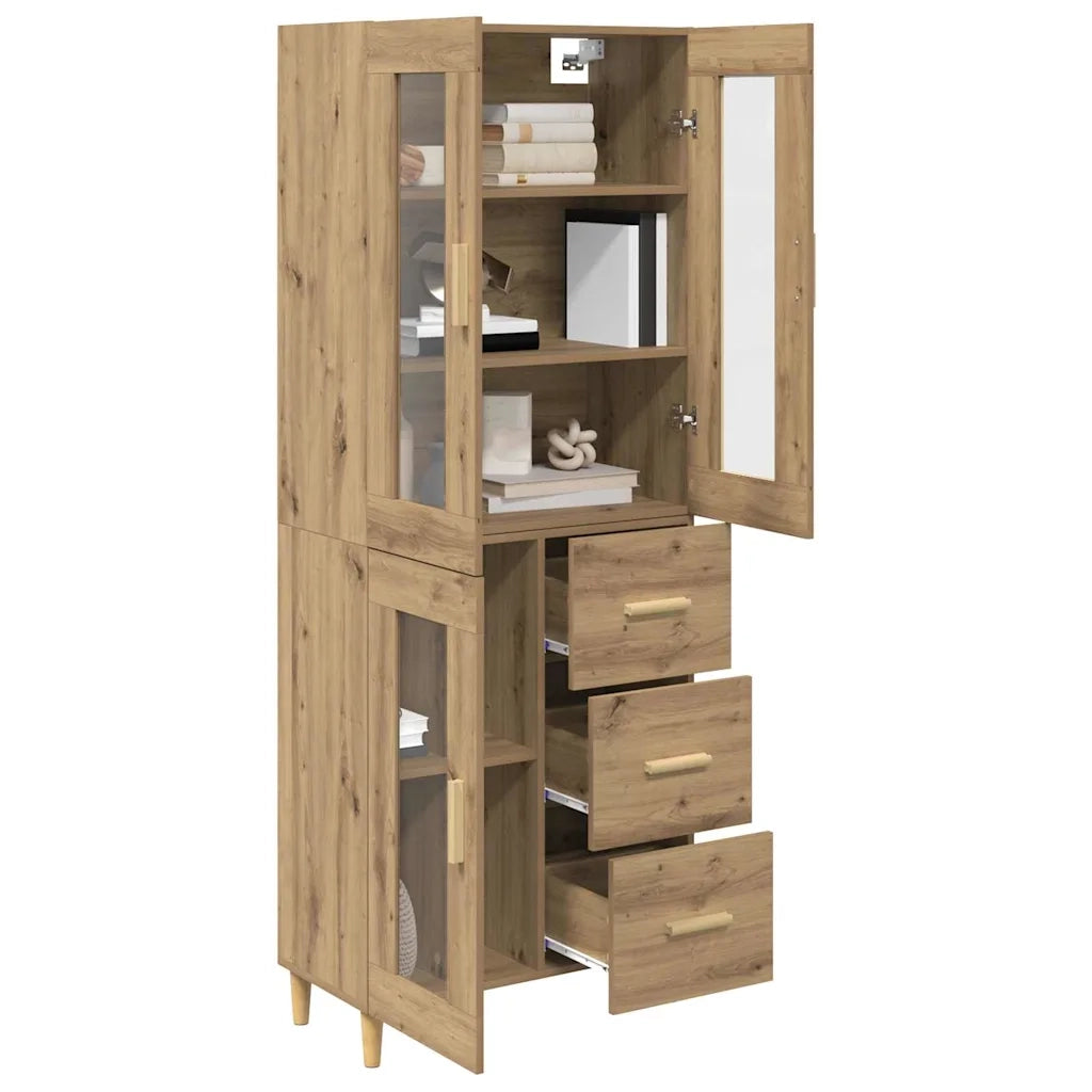 Credenza con Cassetto-Buffet-Armadio da cucina Rovere artigianale 69,5 x 34 x 180 cm 486918