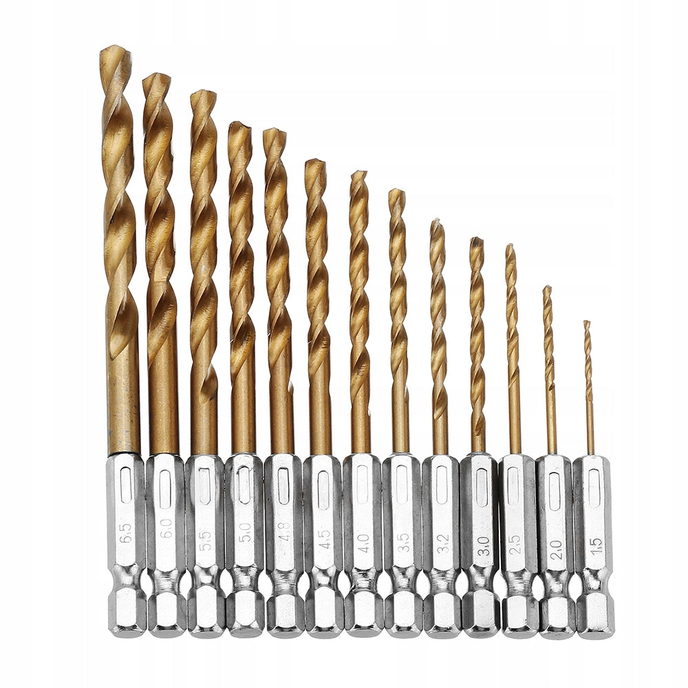Set di Punte da Trapano in Titanio per Metallo – Rosfix 13 Punte Ø 1,5-6,5 mm