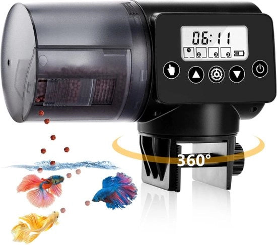 Automatizzatore di Cibo per Pesci con Display LCD - Capacità 200 ml - Nutrimento per Acquario