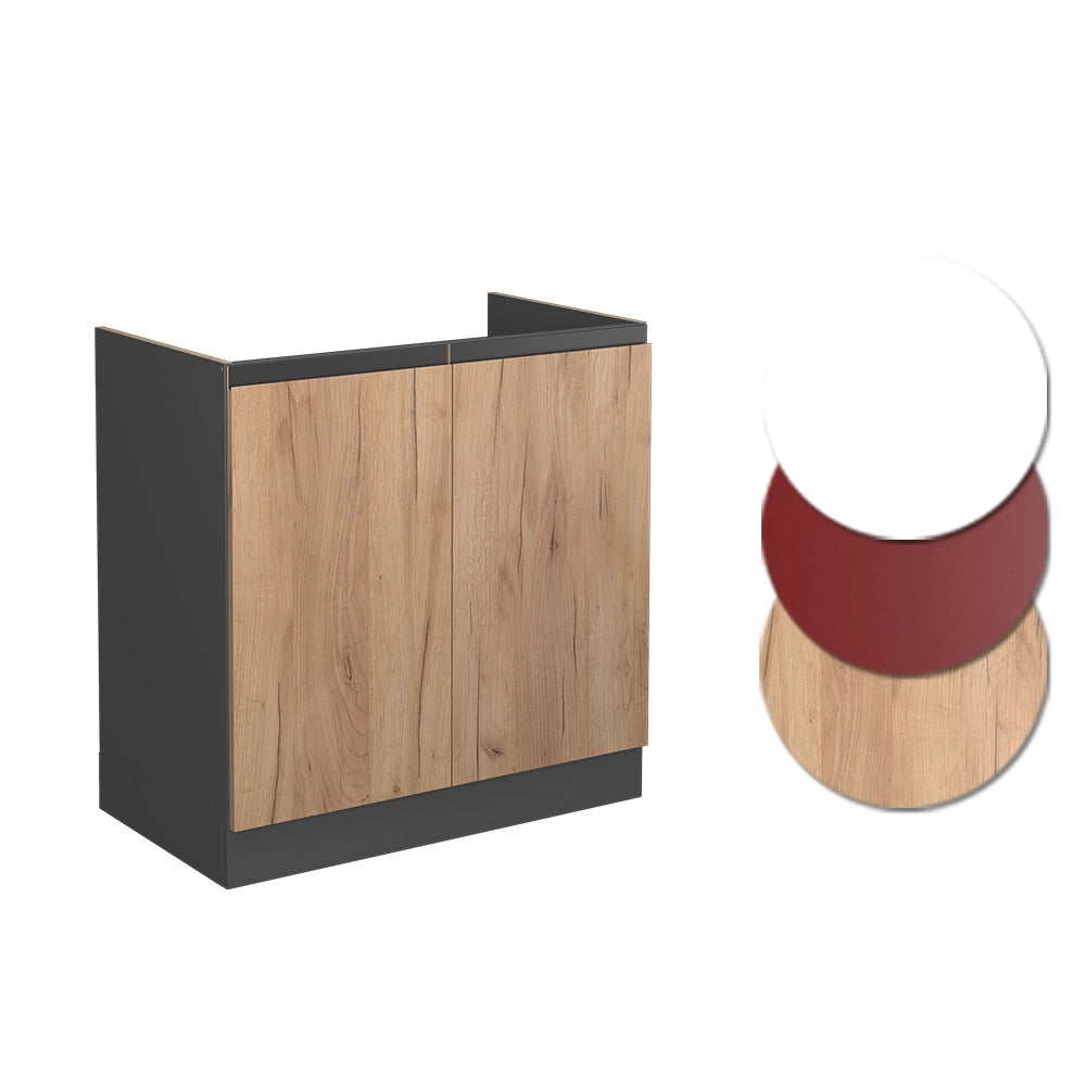 Vicco Mobile lavello cucina Quercia dorata 80 cm Marmo AP