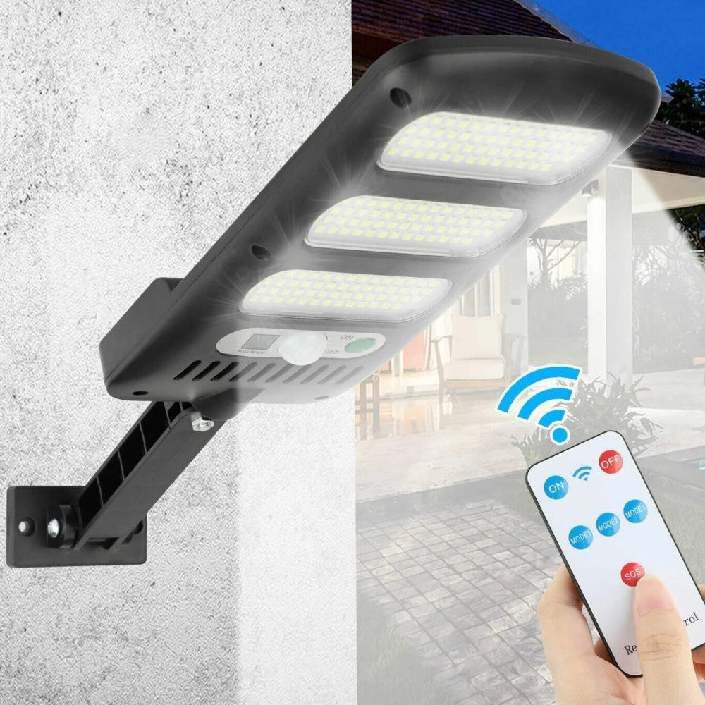 Trade Shop - Lampione Stradale Pannello Solare 213 Led Con Sensore Di Movimento E Telecomando -