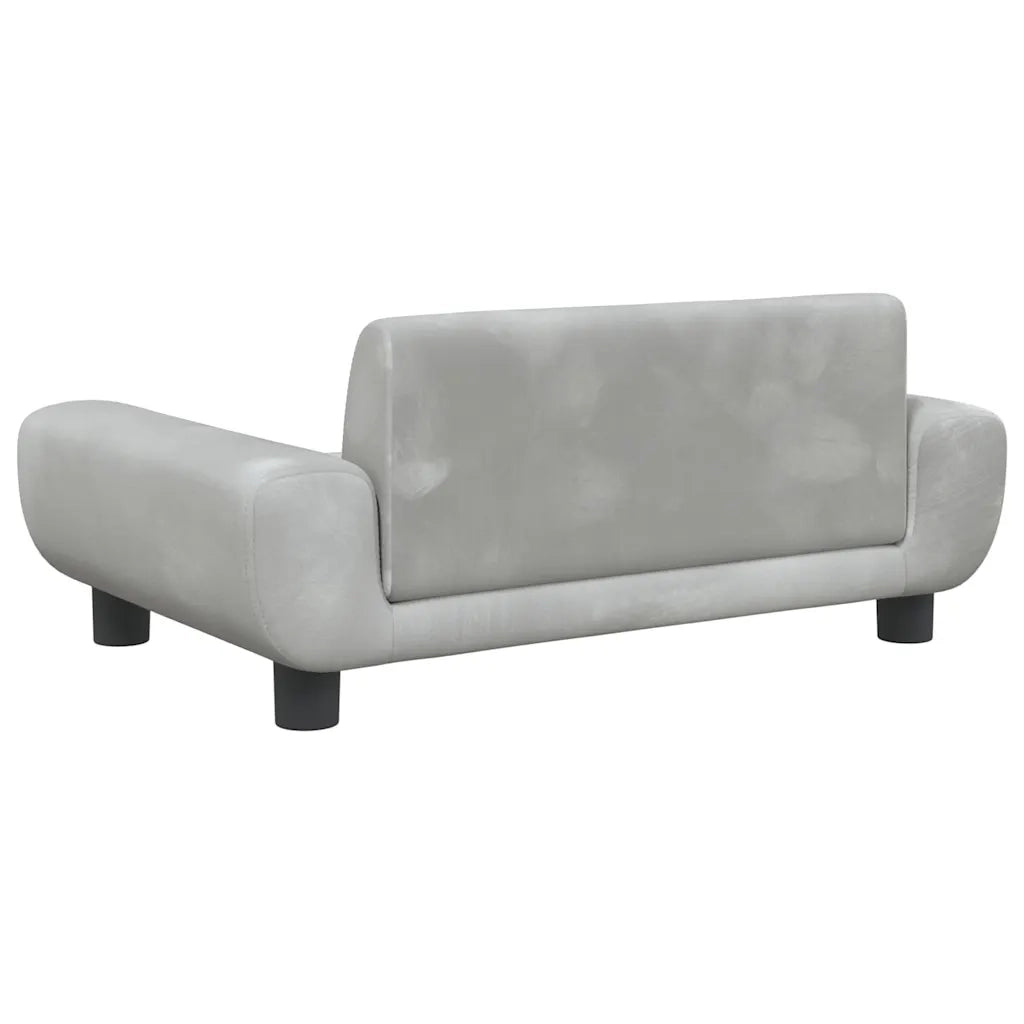 Lettino per Cani Grigio Chiaro 70x45x33 cm in Velluto 171989