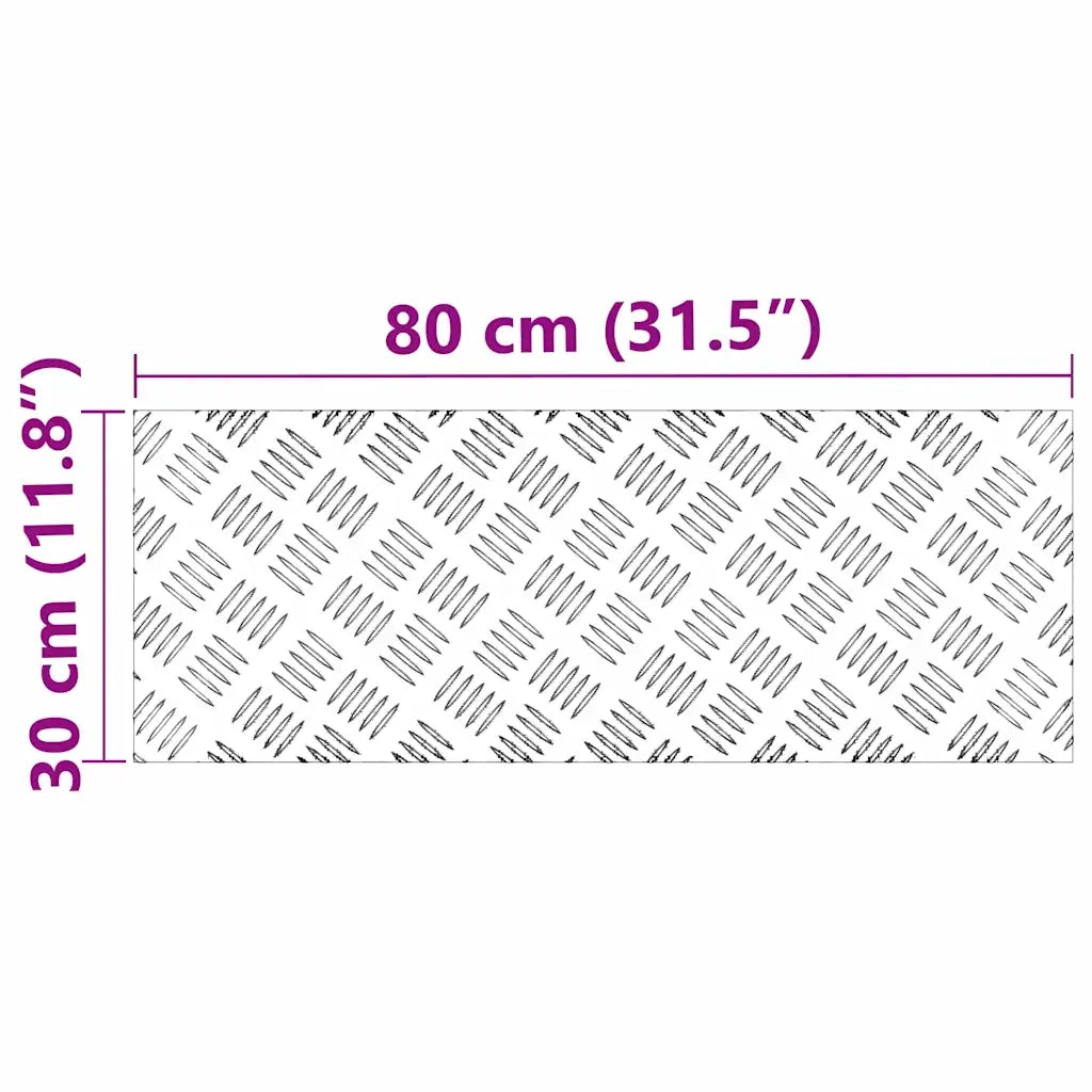 Gradini per Scale 2 pz | Tappetini per scale autoadesivi Argento 80 x 30 cm Alluminio
