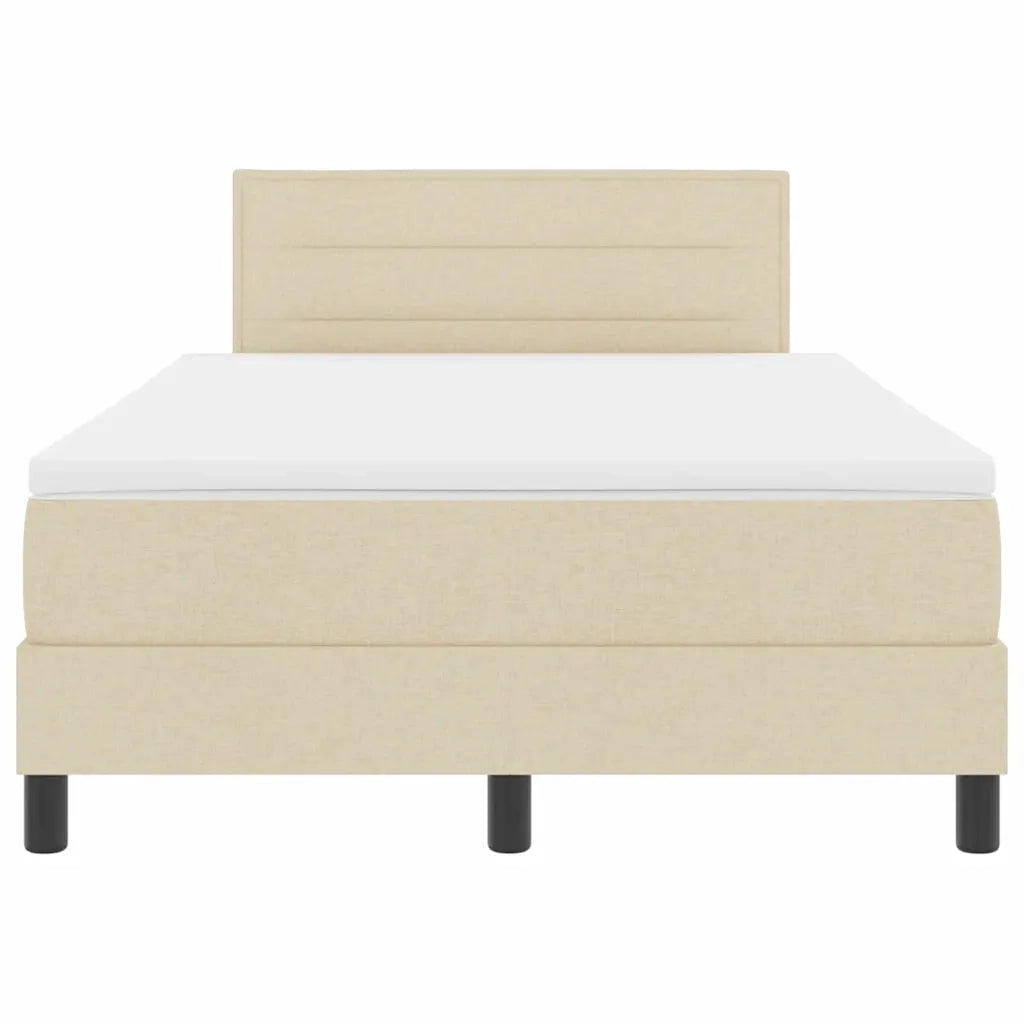 Letto a molle con testiera Crema 120 x 190 cm Tessuto 3338599