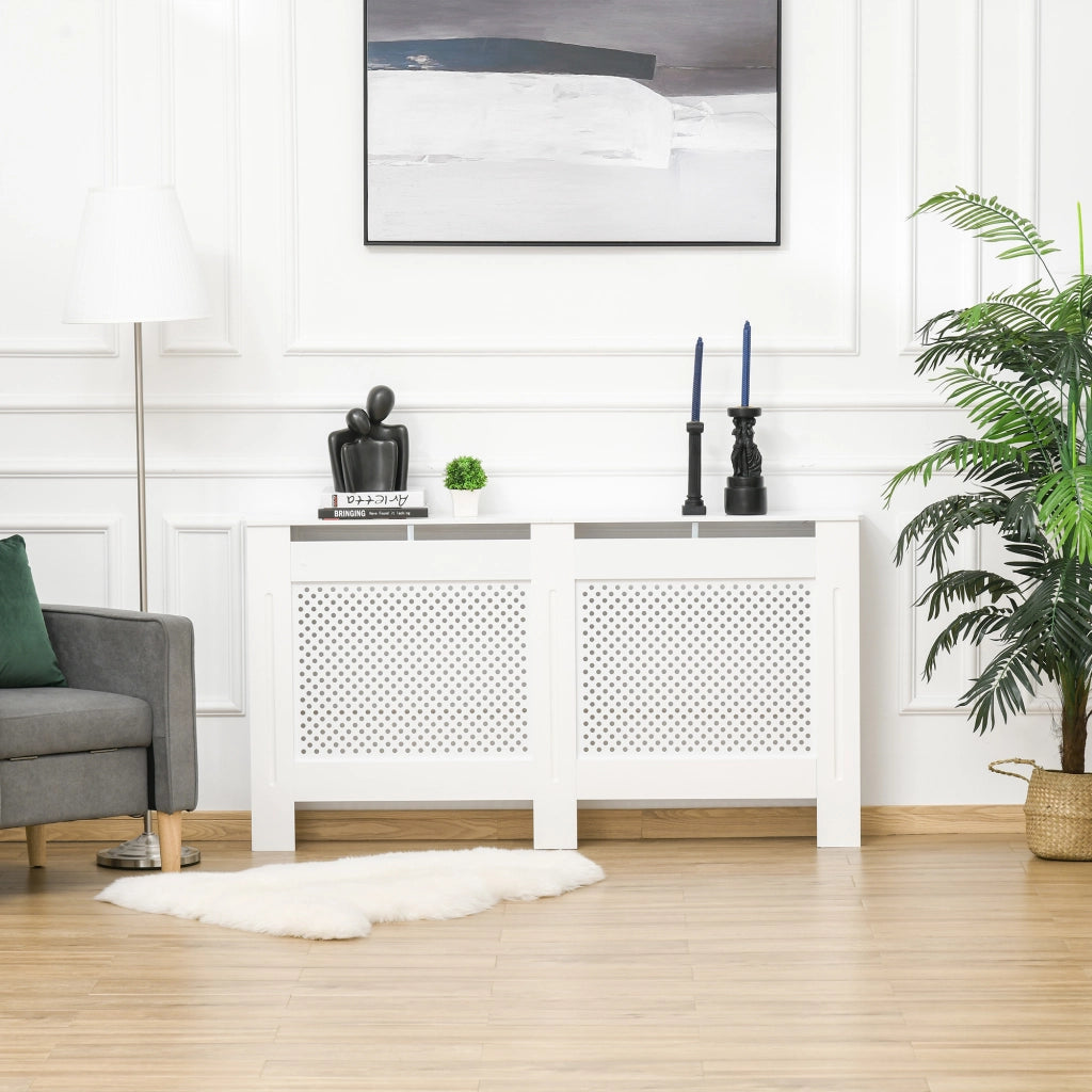Copritermosifone MDF ¨C Xylo ¨C Bianco 151,5x19x82 cm con Listelli
