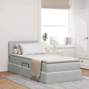 Letto con Contenitore Grigio chiaro 100 x 200 cm Velluto
