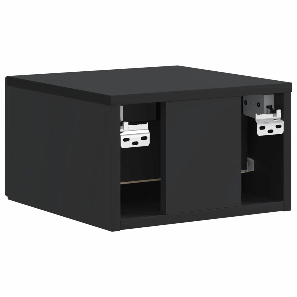 Set di 2 Comodini | Armadio da Notte | Mobiletto da notte a muro Nero 33 x 34,5 x 20 cm