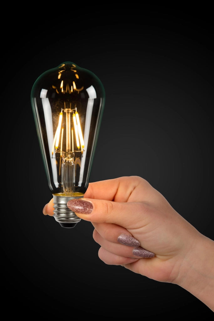 Lampadina LED filament E27 7W 2700K trasparente Lucide