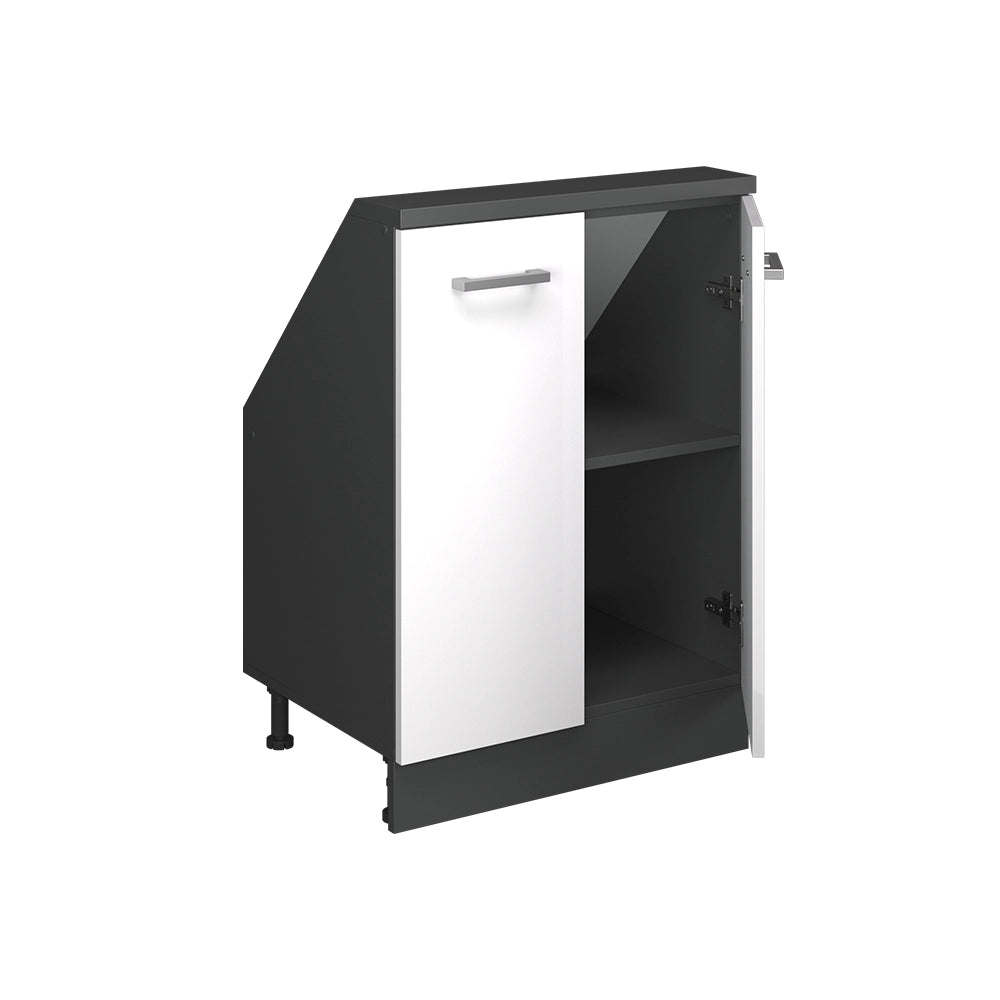 Mobile sottotetto Rion Bianco lucido/Antracite con 2 porte Vicco