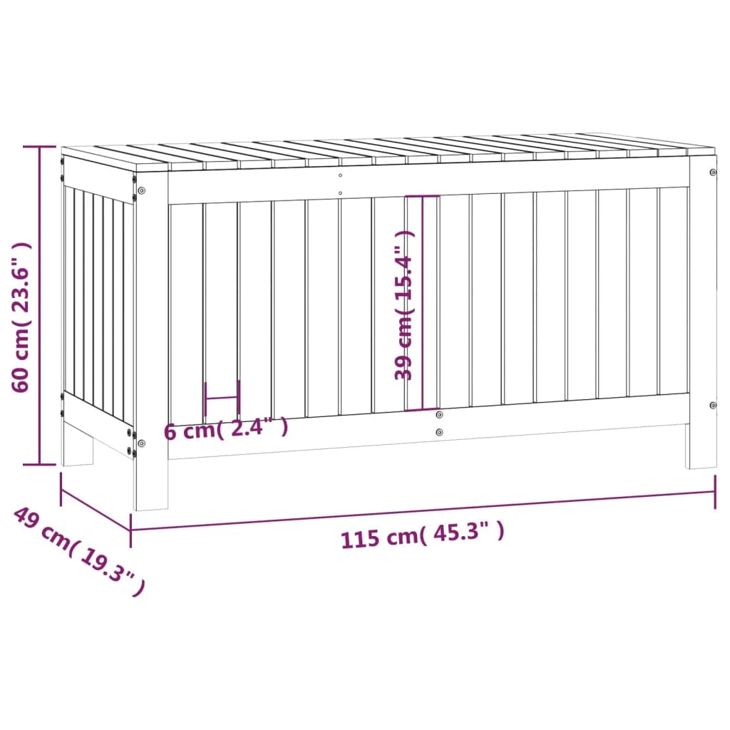 Baule/contenitore da giardino 115 x 49 x 60 cm legno di pino massiccio 02_0013001