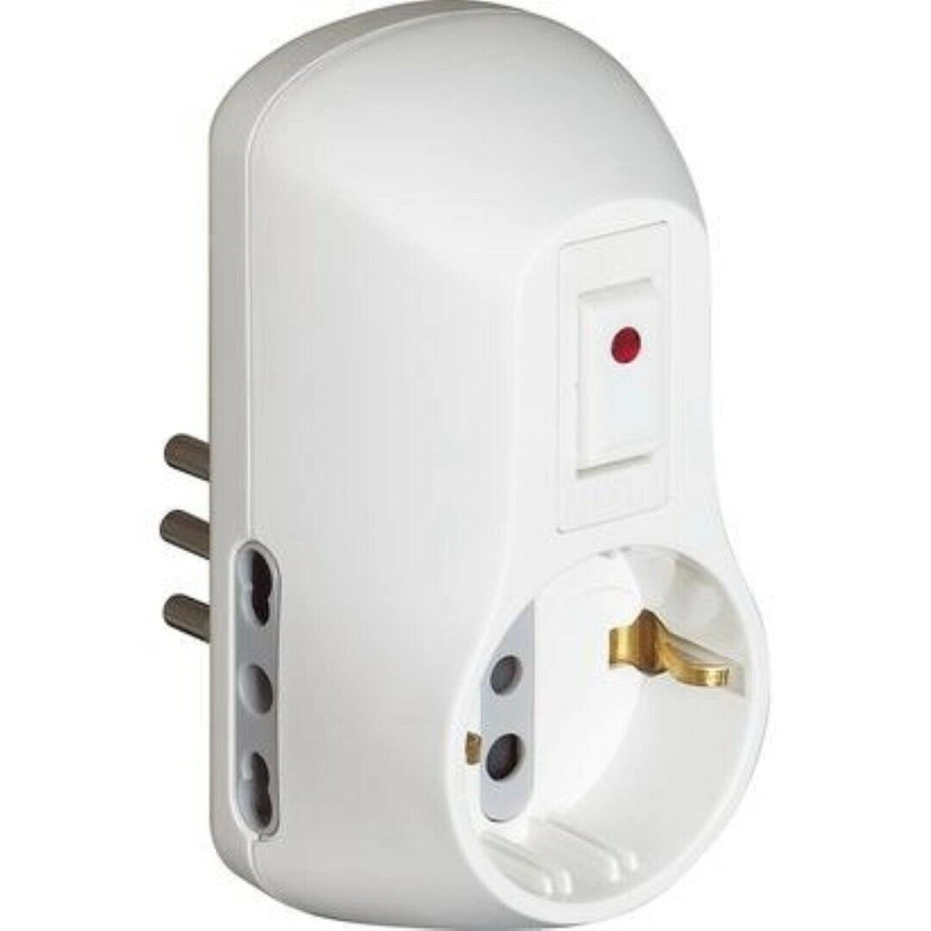 Adattatore Bticino Presa 10A Schuko Interruttore Bianco - Bticino