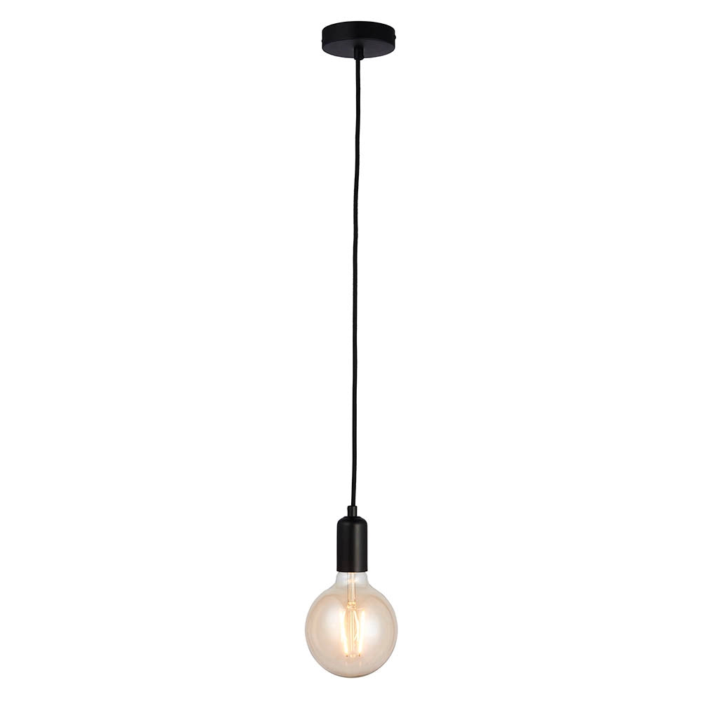 Lampada a sospensione loft nera 1xE27 Endon Studio