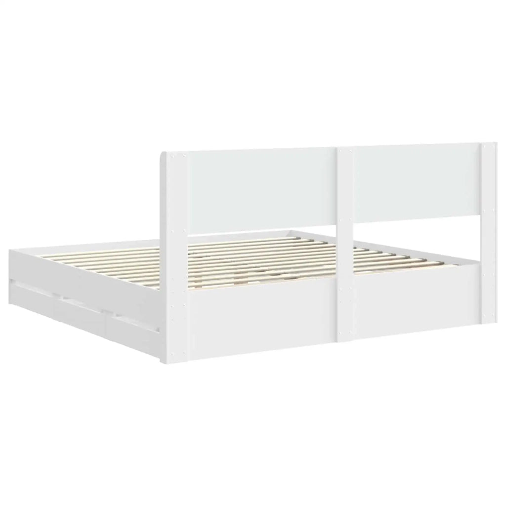 Struttura del letto con stoccaggio e testata Bianco 3414275