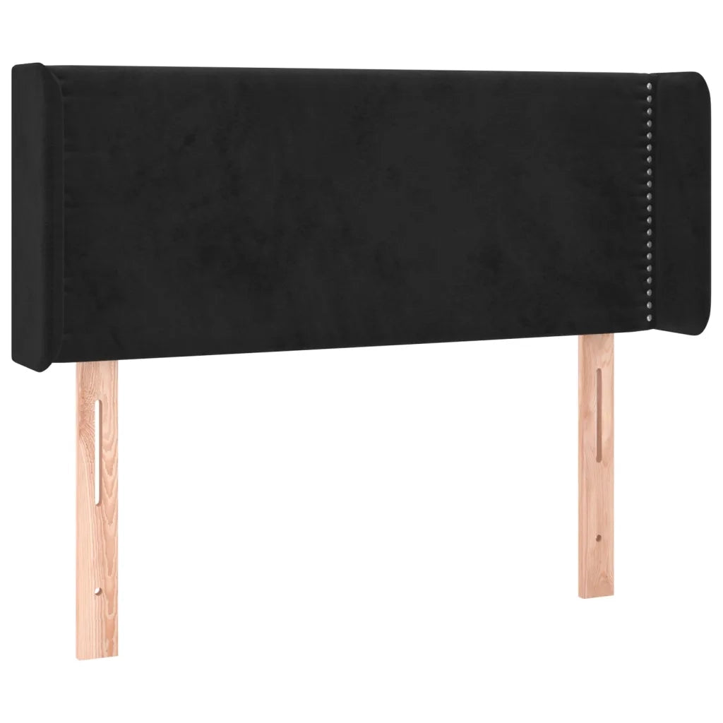 Testiera ad Orecchio Nera 103x16x78/88 cm in Velluto